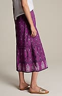 printed tiered midi skirt