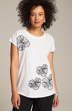Image for Floral-Embroidered Top