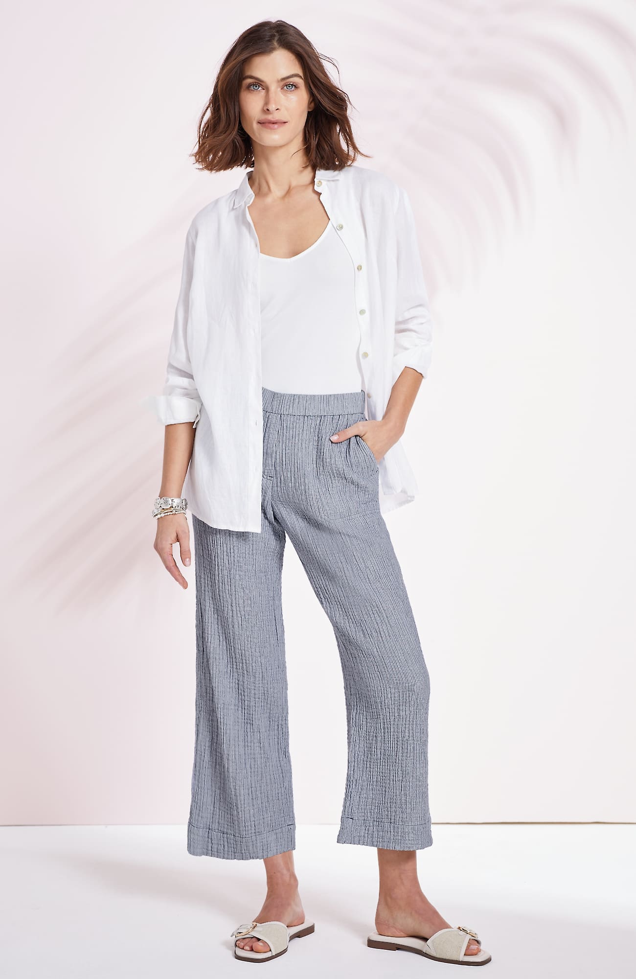 Jjill J.jill Cotton-gauze Pull-on Crops