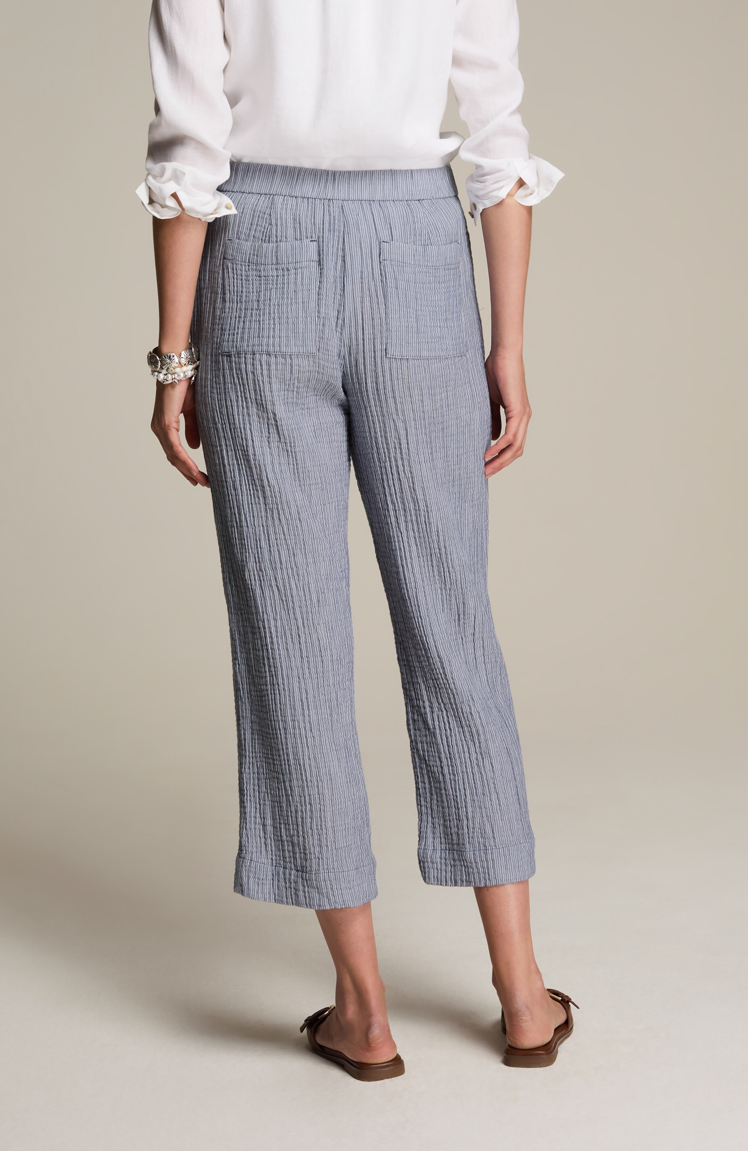 COTTON-GAUZE PULL-ON CROPS | JJill