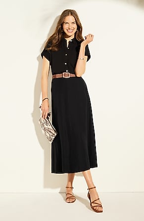 Image for Linen-Blend Seamed Maxi Skirt