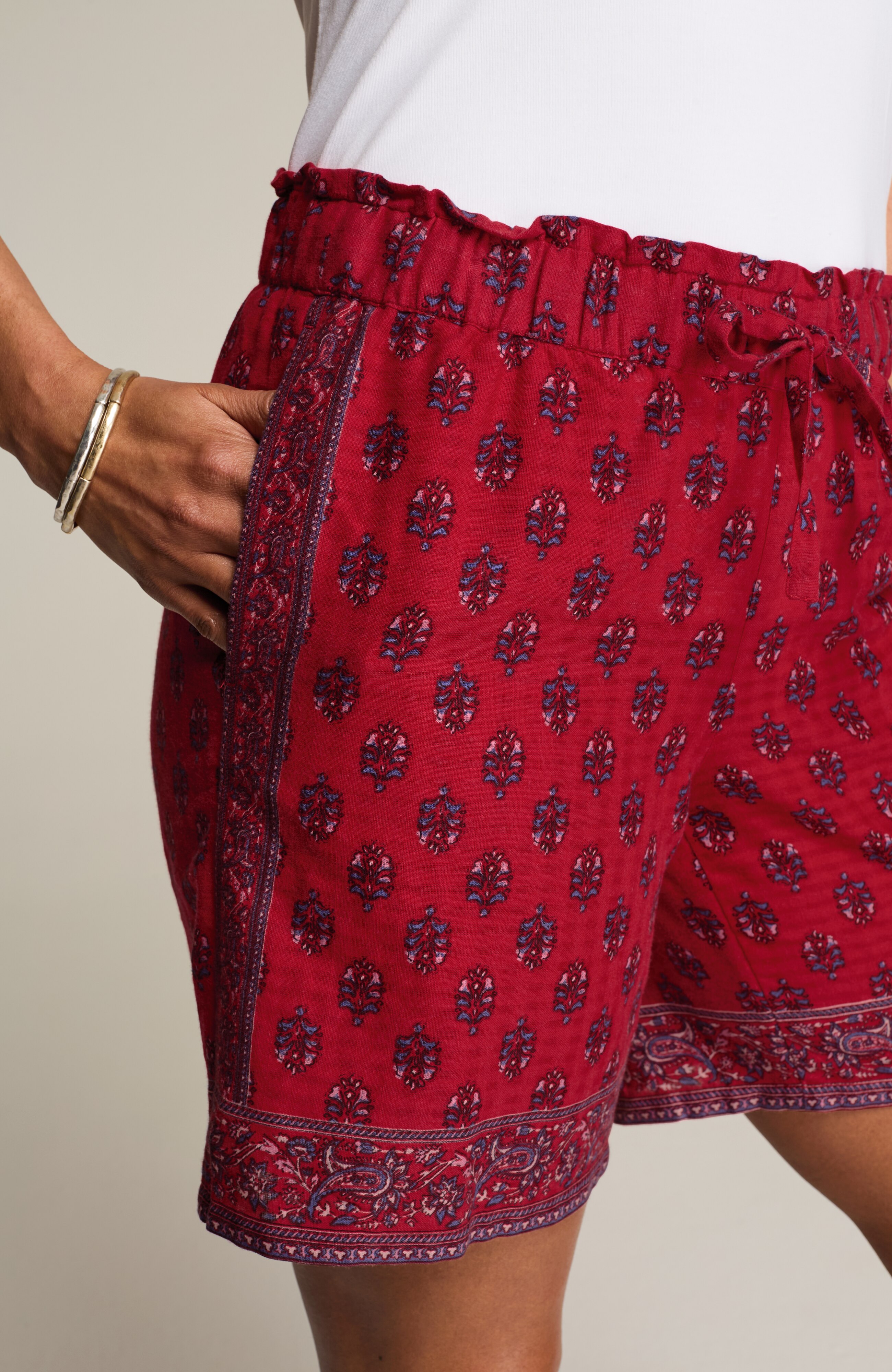 Free-Spirit Paisley Pull-On Shorts | JJill
