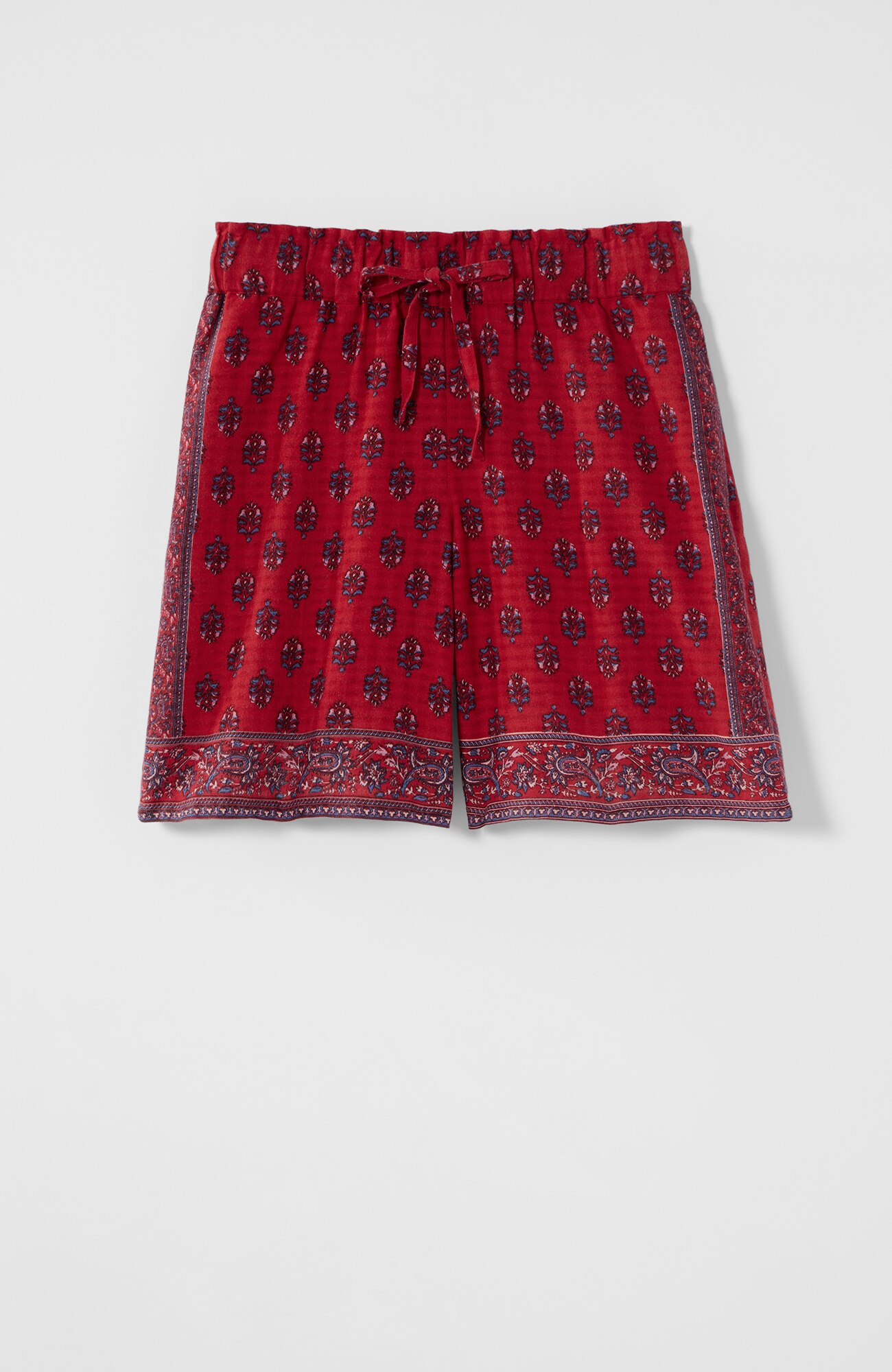 free-spirit paisley pull-on shorts