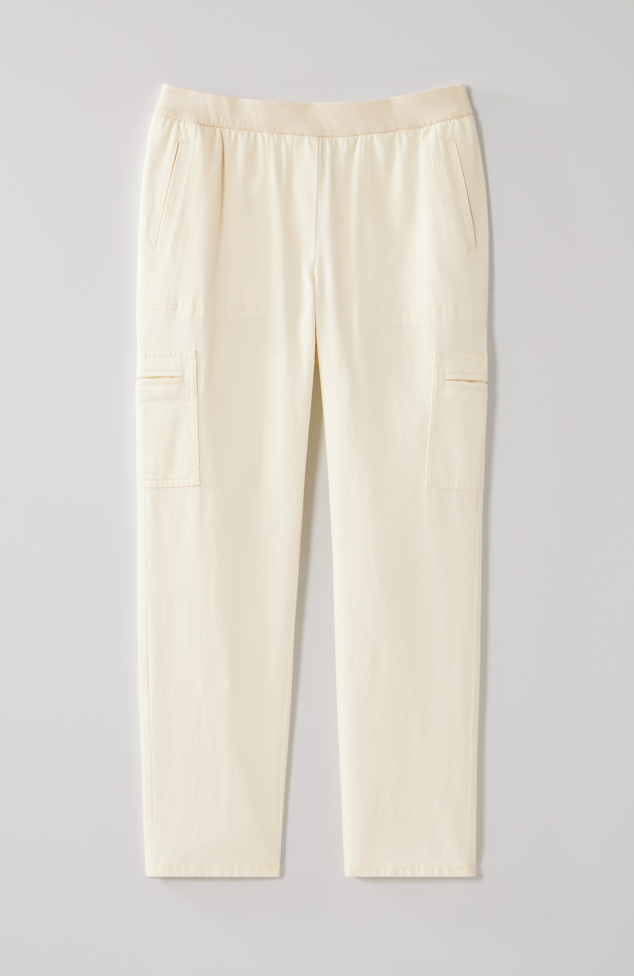 Twill Knit-Waist Slim-Leg Pants | JJill