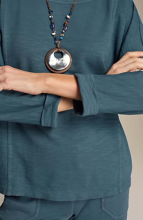 pure jill organically grown cotton seamed top