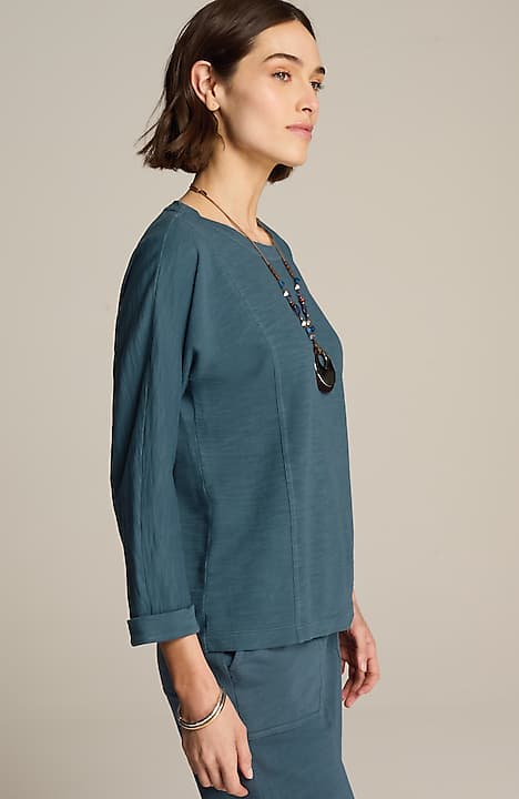 pure jill organically grown cotton seamed top