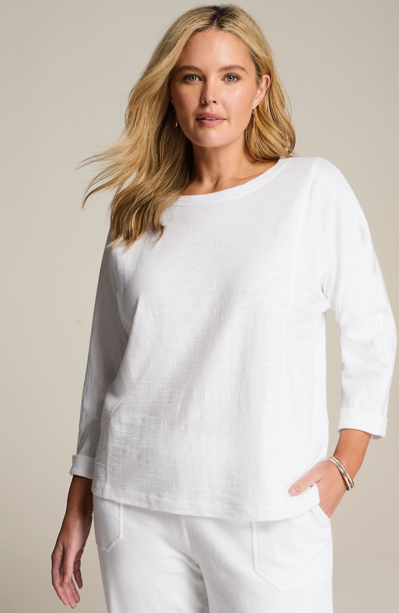 Jjill J.jill Pure Jill Organically Grown Cotton Seamed Top