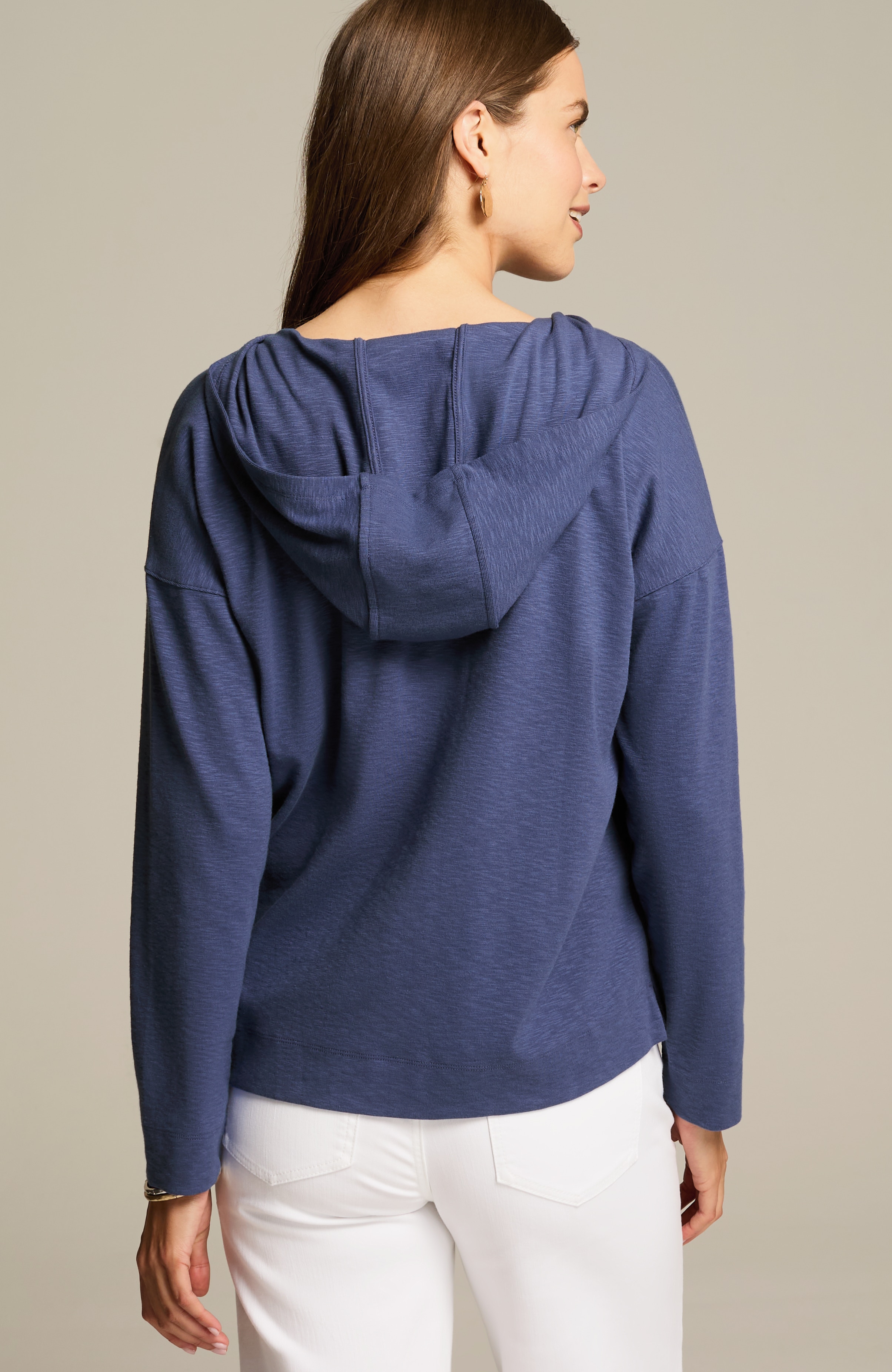 textured one-button hoodie