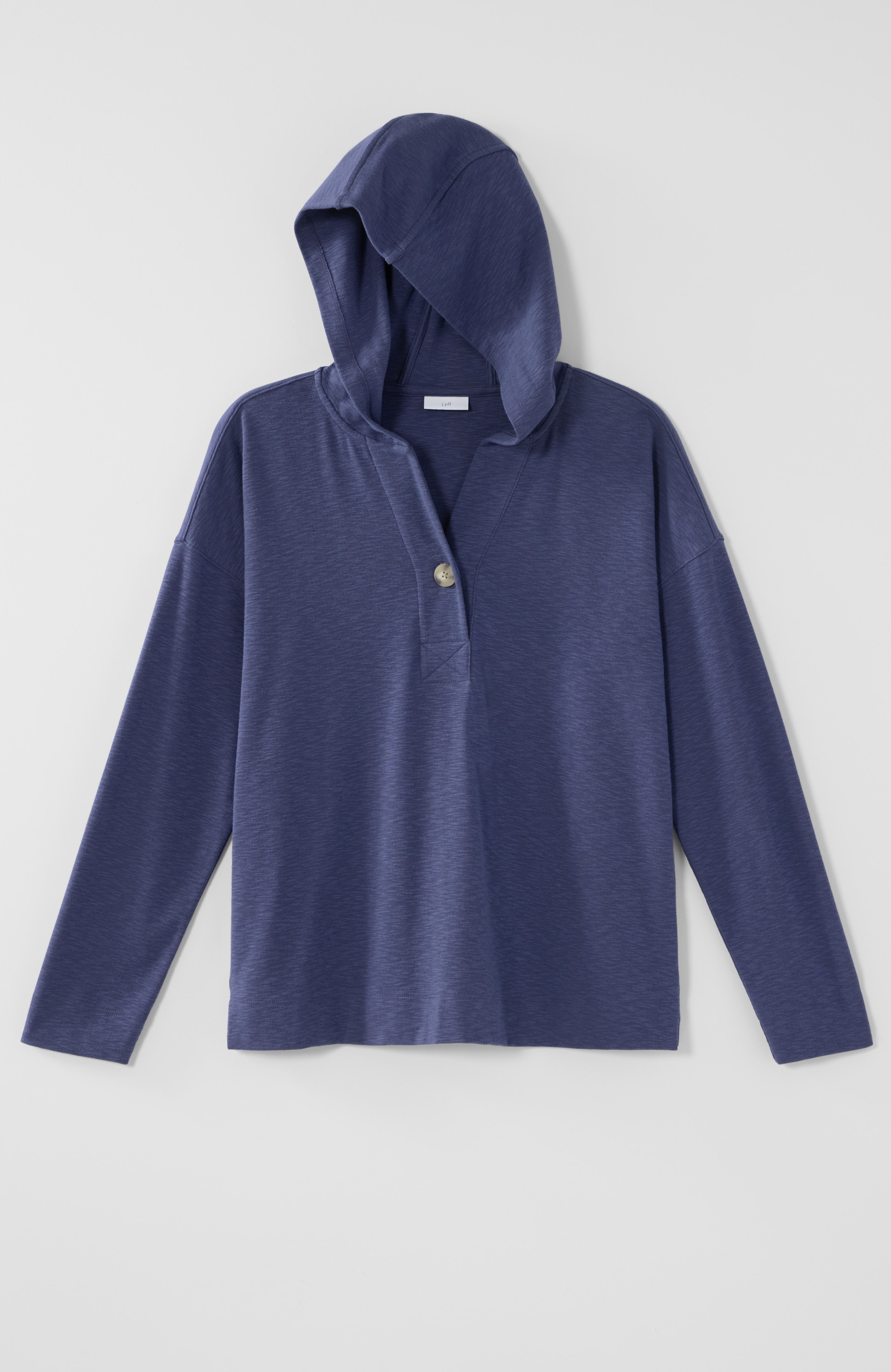 textured one-button hoodie