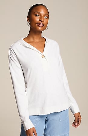 Image for Textured One-Button Hoodie
