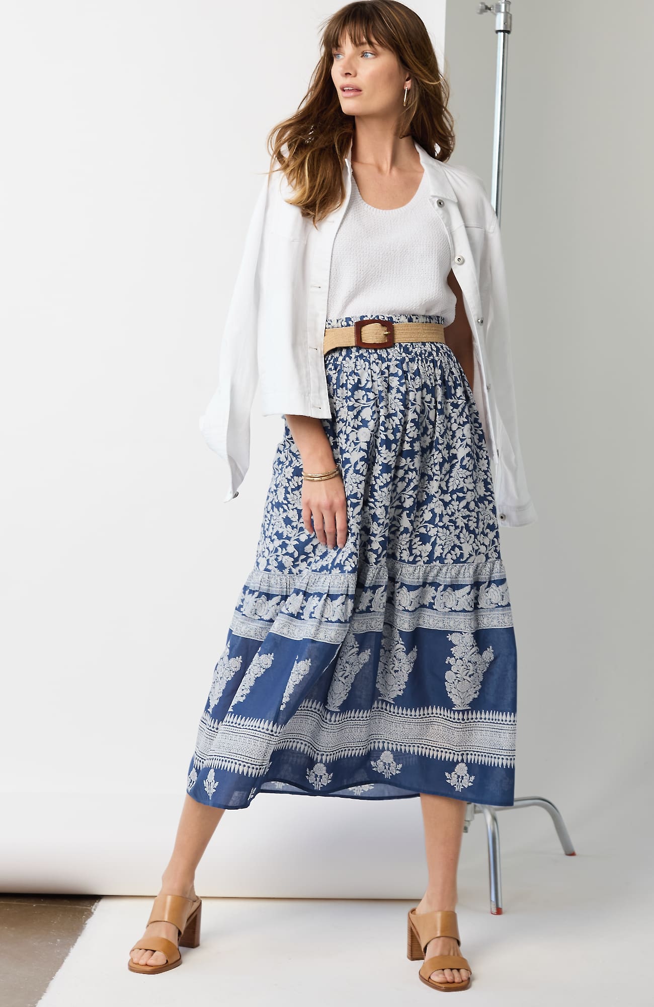 Jjill J.jill Pure Jill Border-print Maxi Skirt