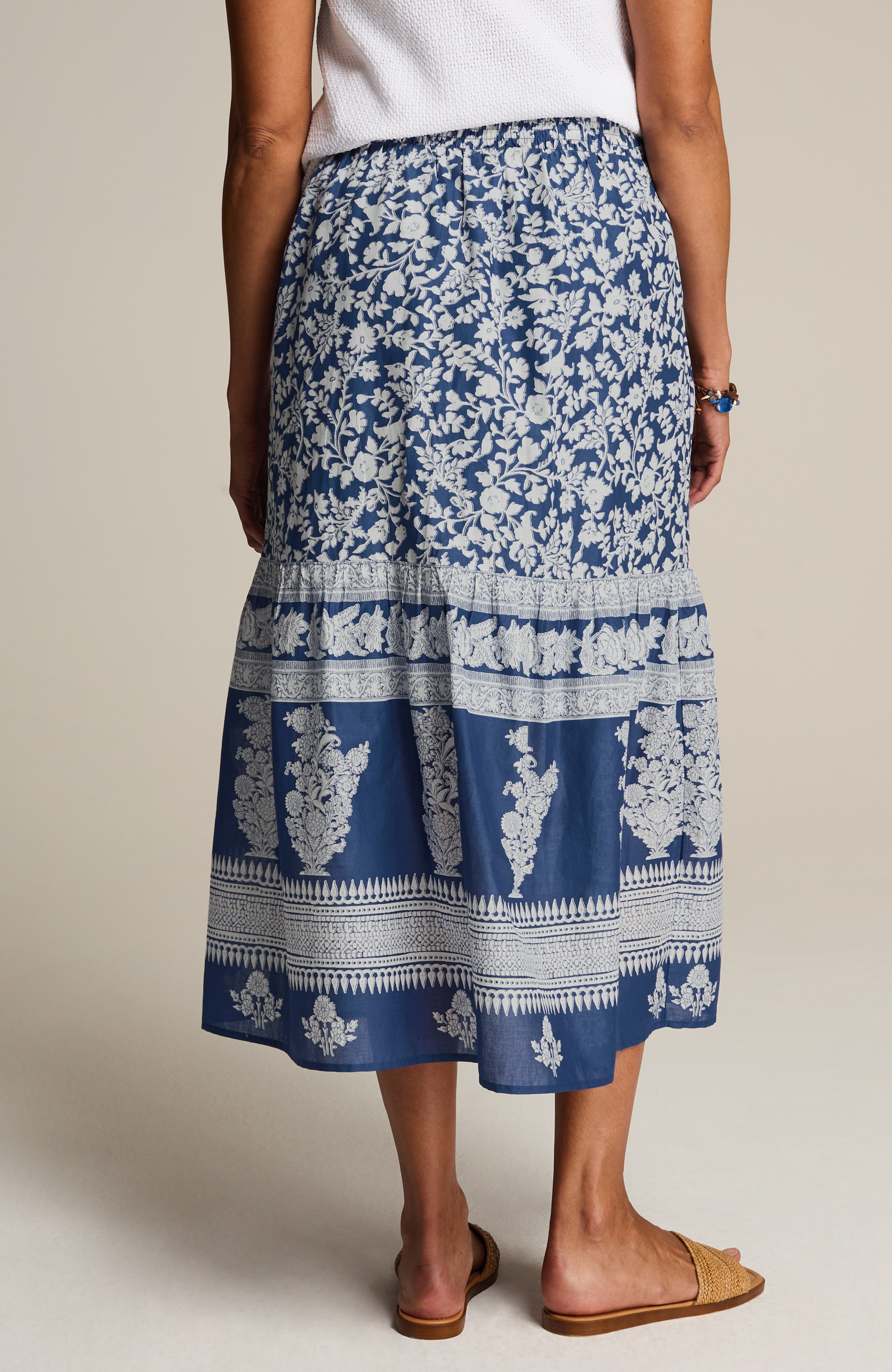 pure jill border-print maxi skirt