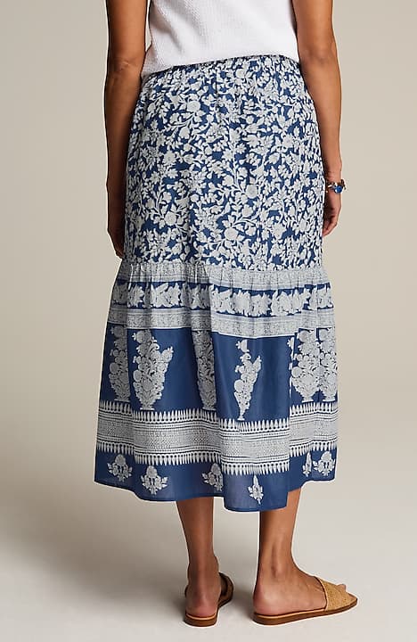 pure jill border-print maxi skirt
