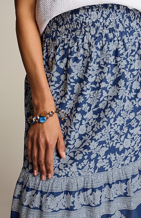 pure jill border-print maxi skirt