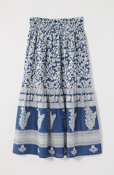 pure jill border-print maxi skirt