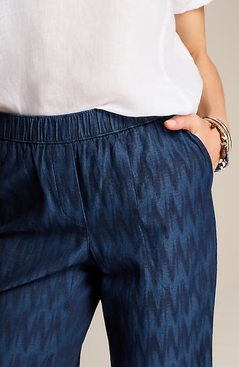 pure jill indigo dobby crops