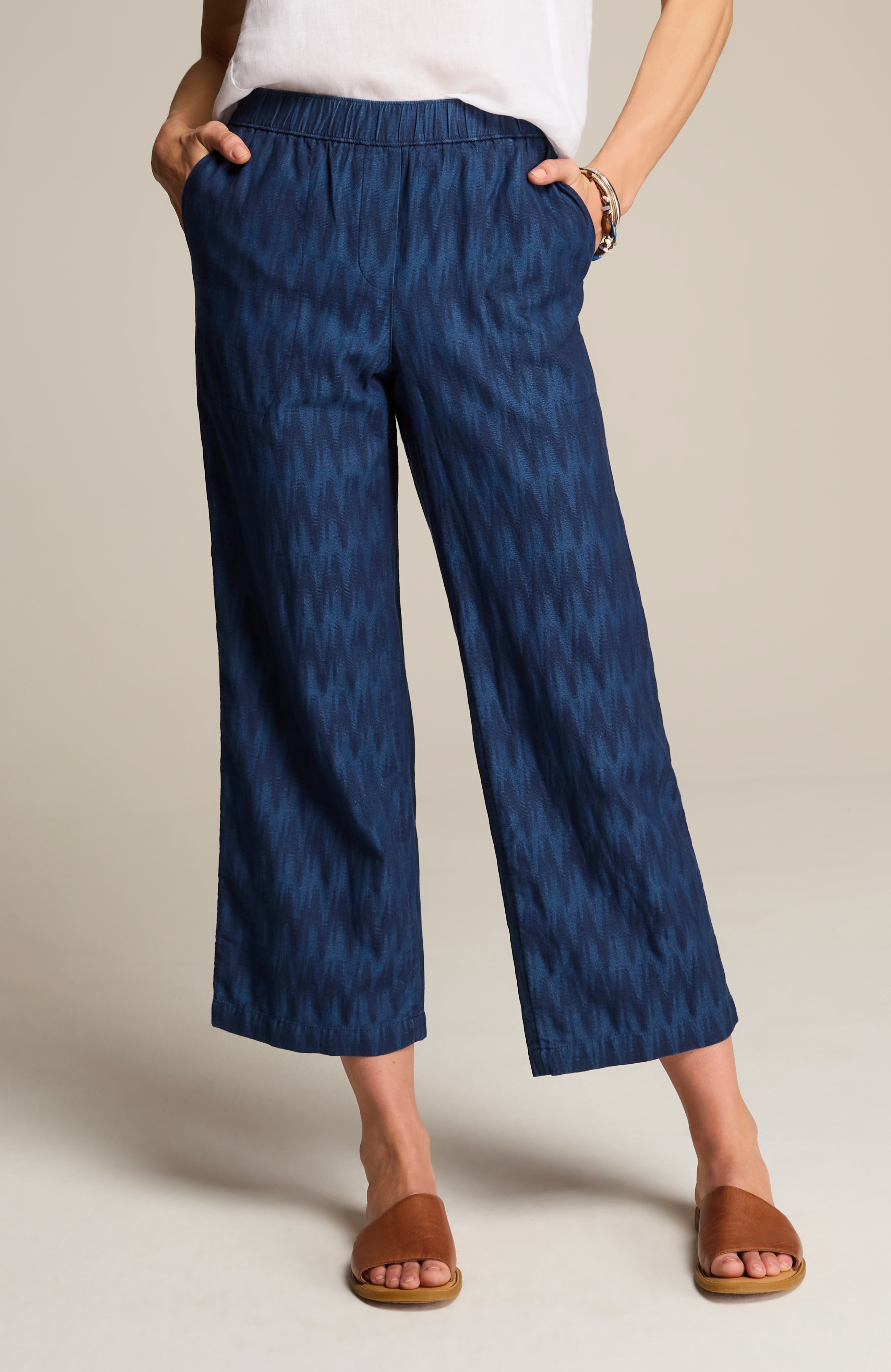 pure jill indigo dobby crops