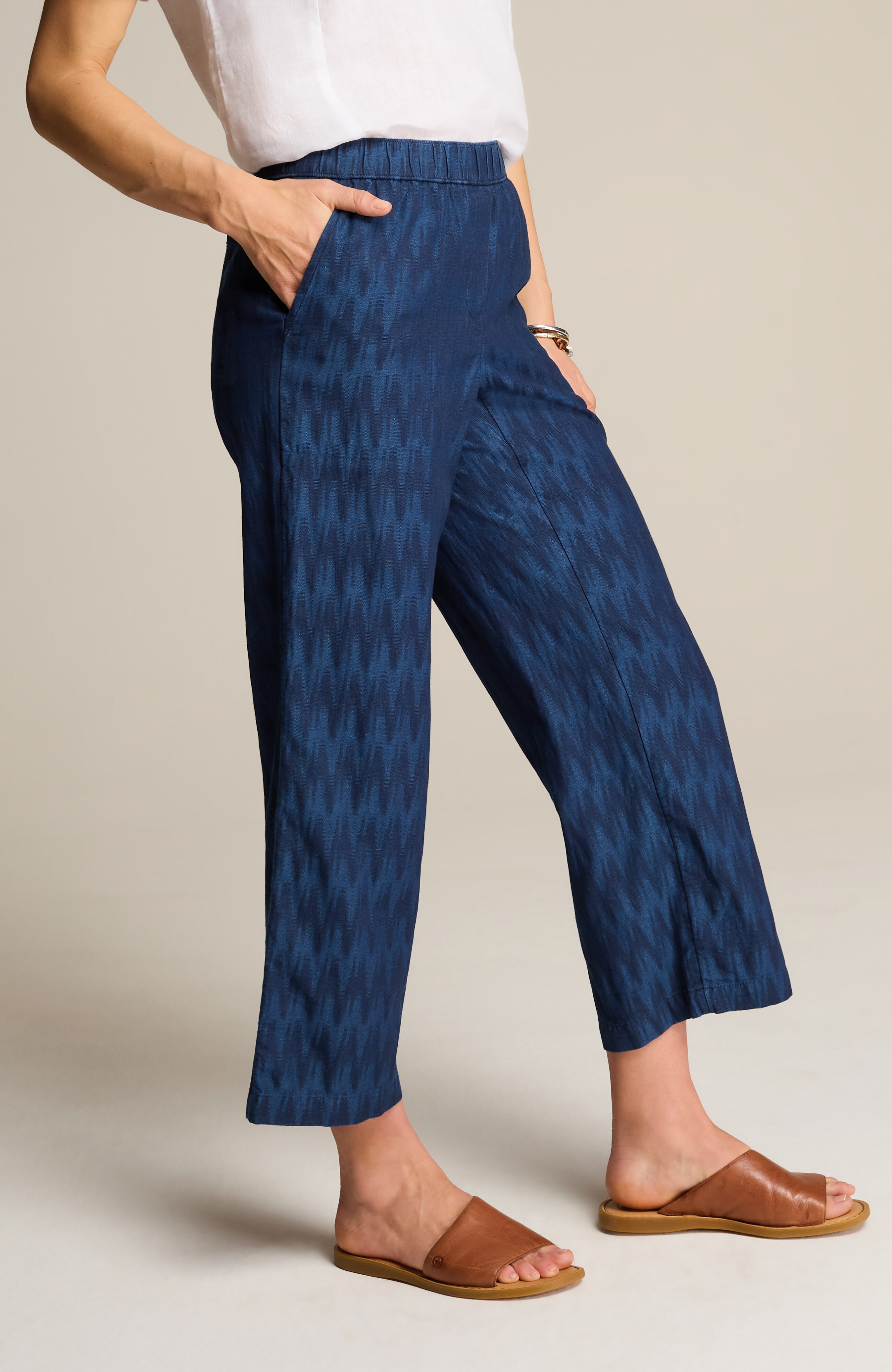pure jill indigo dobby crops