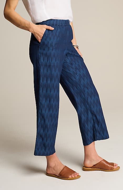 pure jill indigo dobby crops