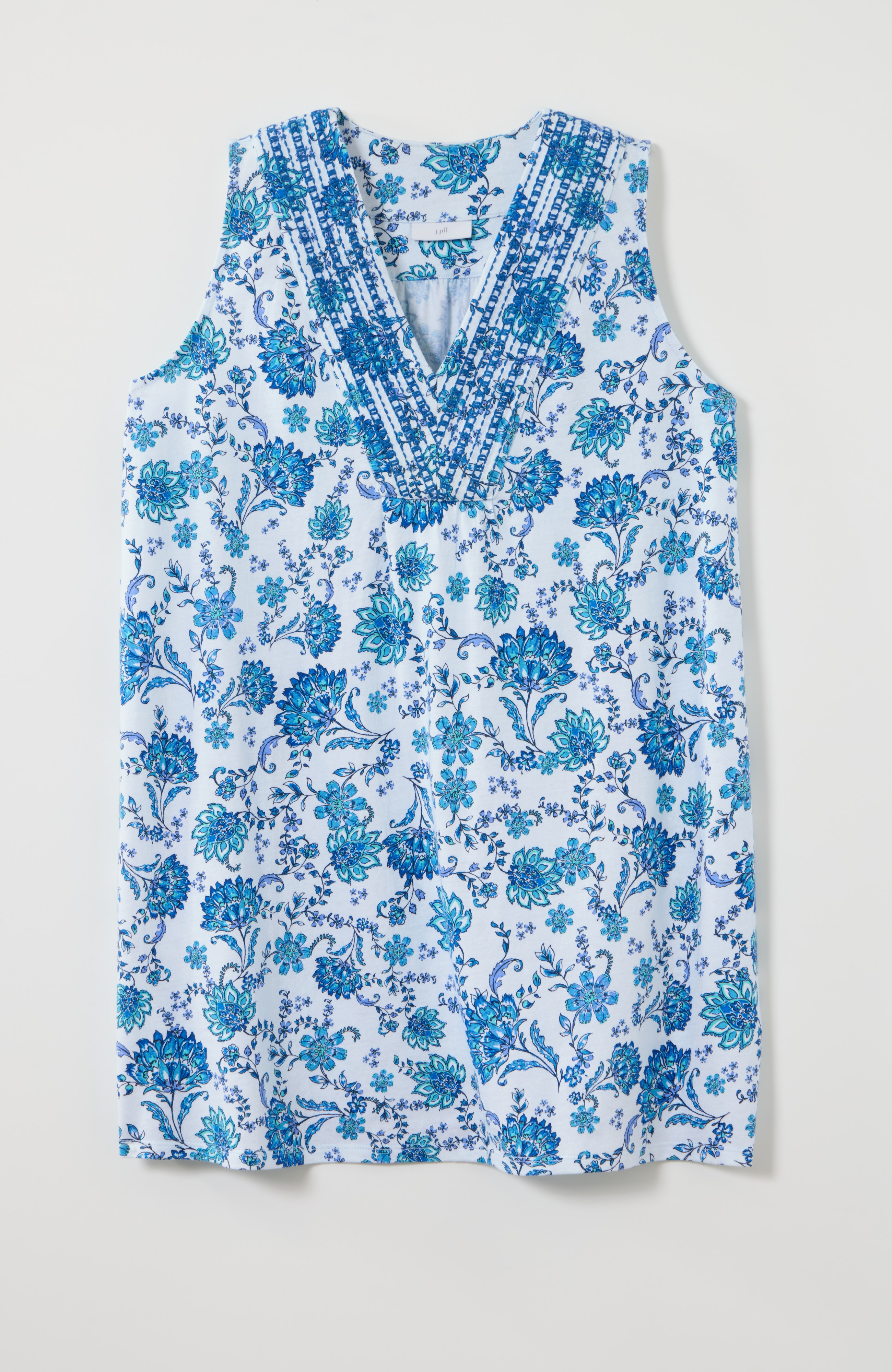 embroidered sleeveless tunic