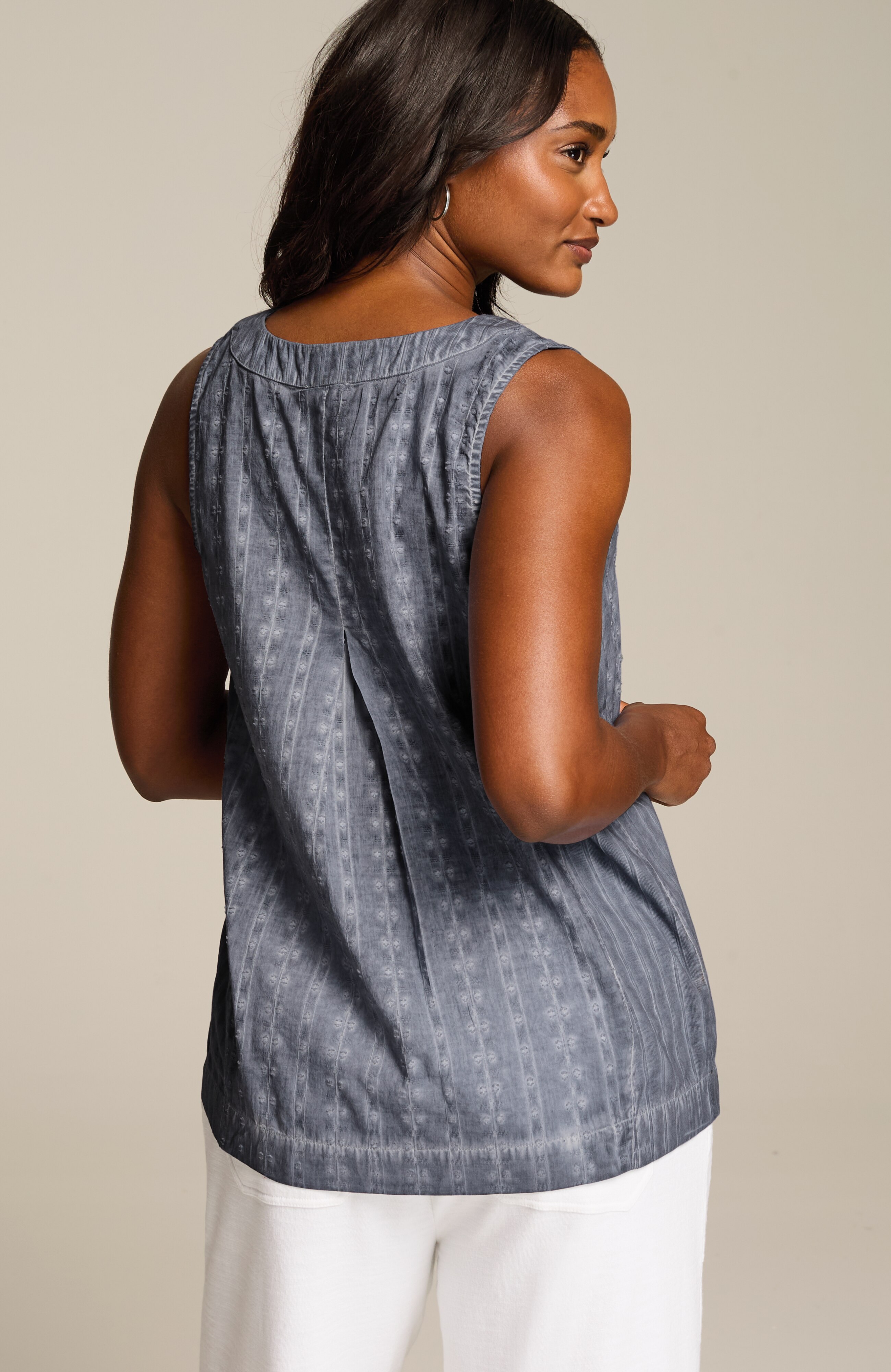 pure jill cotton dobby a-line tank