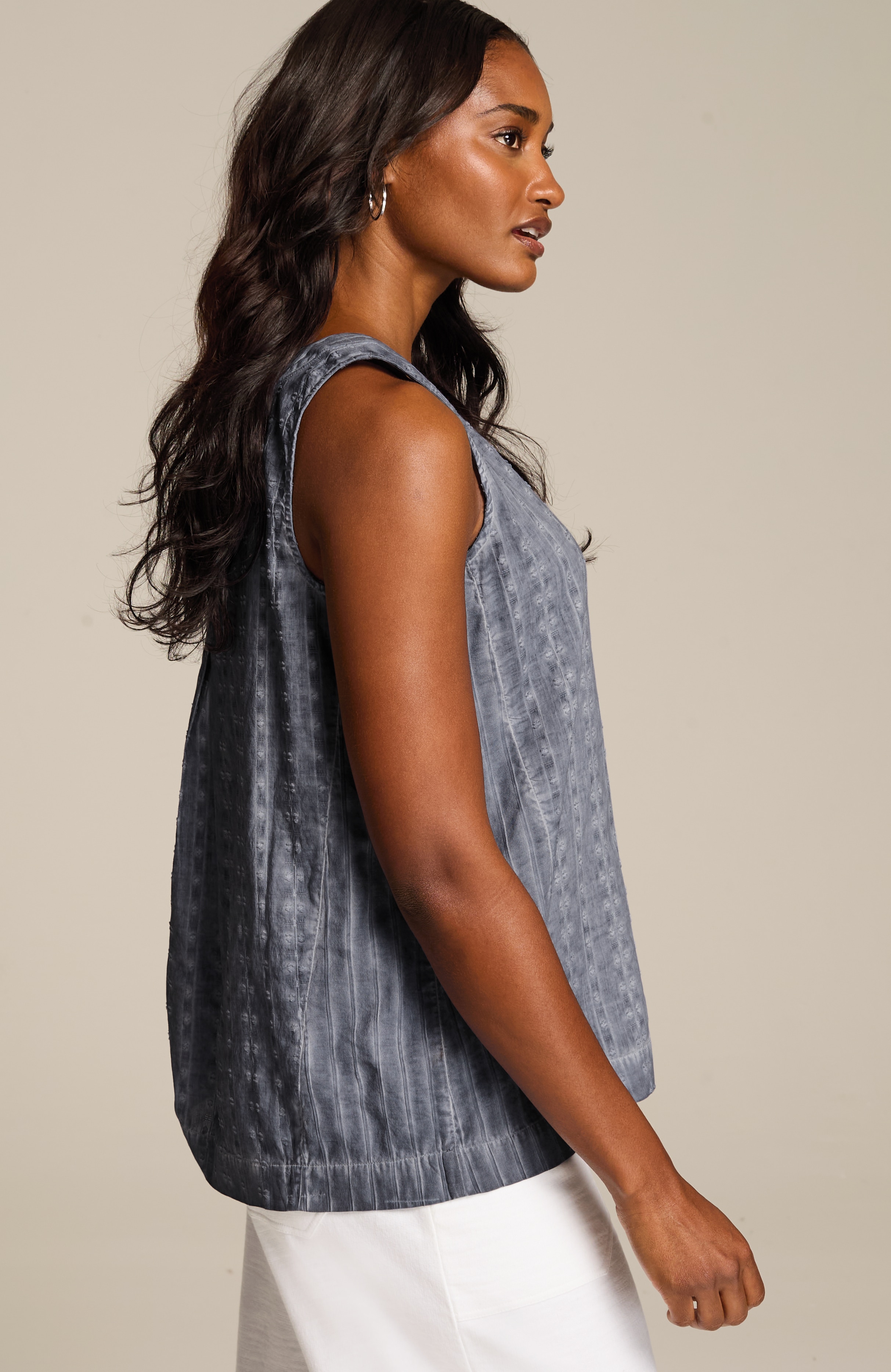 pure jill cotton dobby a-line tank