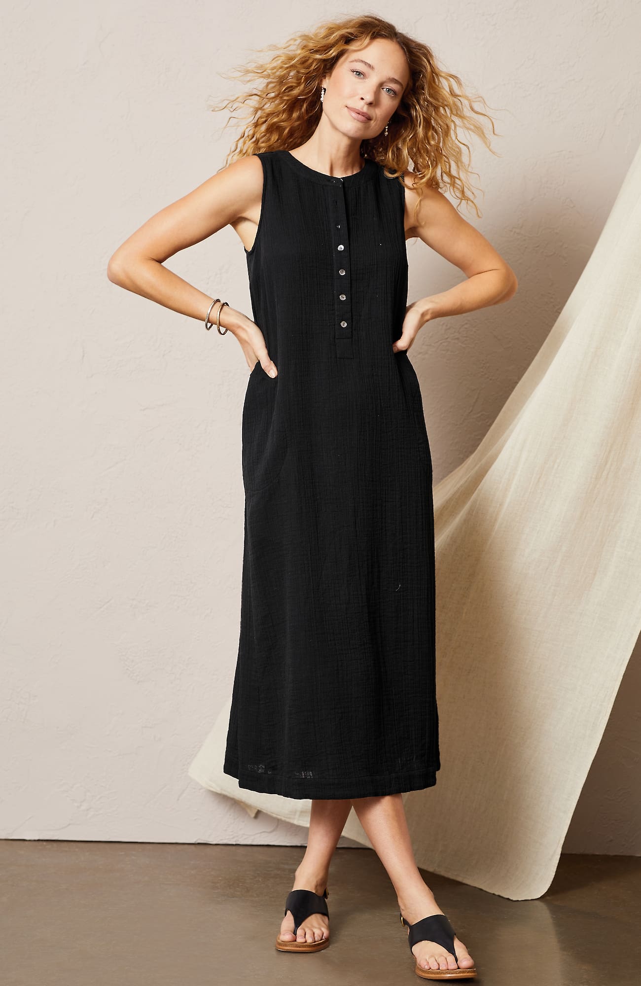 Jjill J.jill Pure Jill Double-gauze Midi Dress
