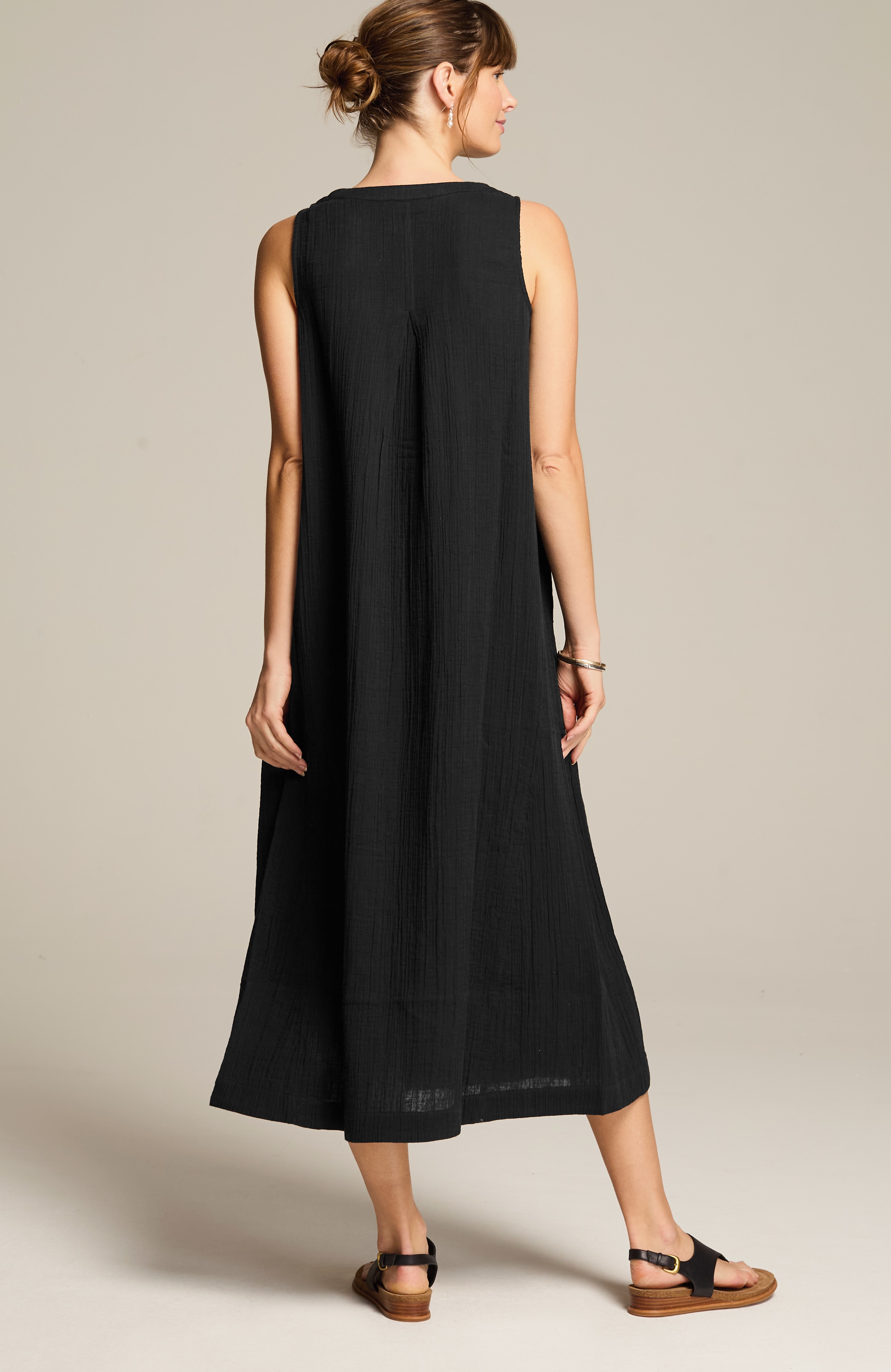 pure jill double-gauze midi dress