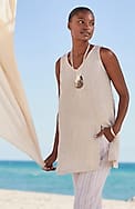 pure jill linen princess-seam tunic