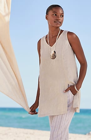 Image for Pure Jill Linen Princess-Seam Tunic