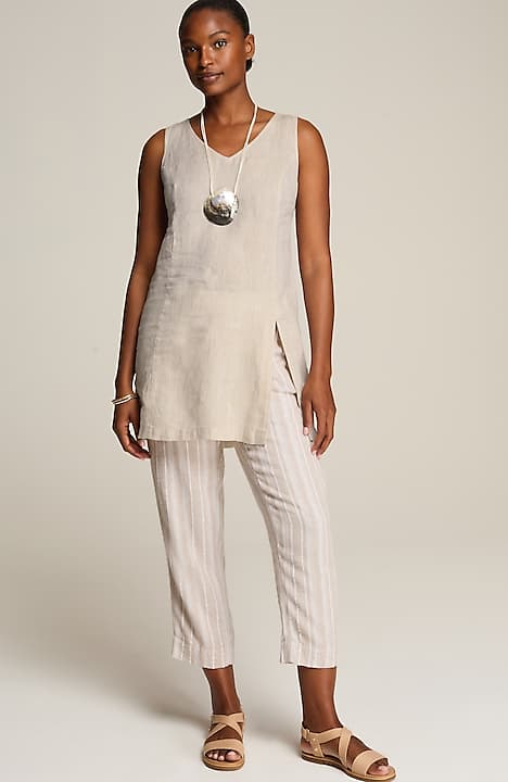 pure jill linen princess-seam tunic