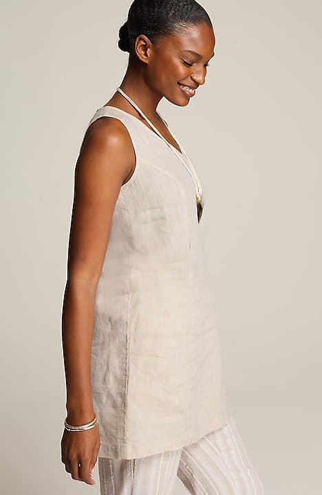 pure jill linen princess-seam tunic