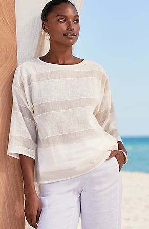 Image for Pure Jill Sequin-Striped Top