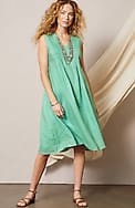pure jill linen pintucked dress