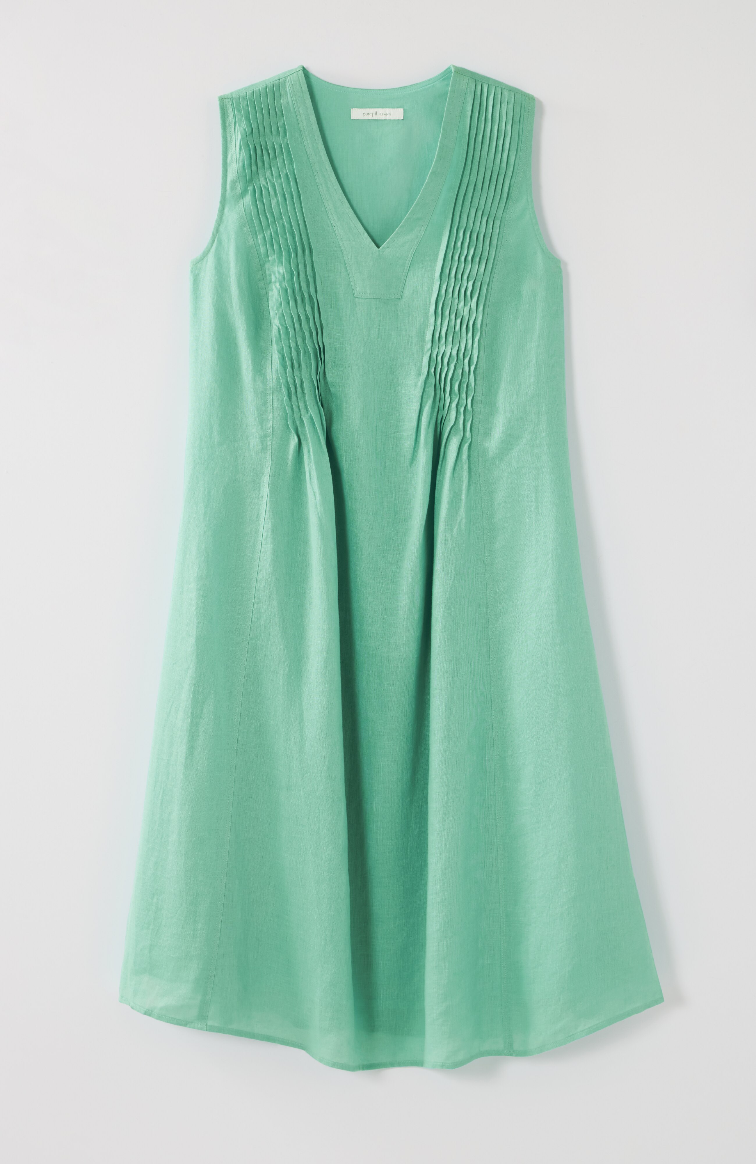 pure jill linen pintucked dress