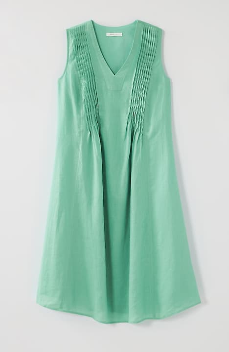 pure jill linen pintucked dress