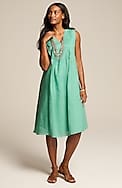 pure jill linen pintucked dress