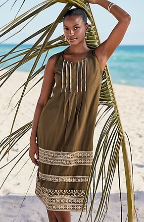 Image for Pure Jill Embroidered Midi Dress
