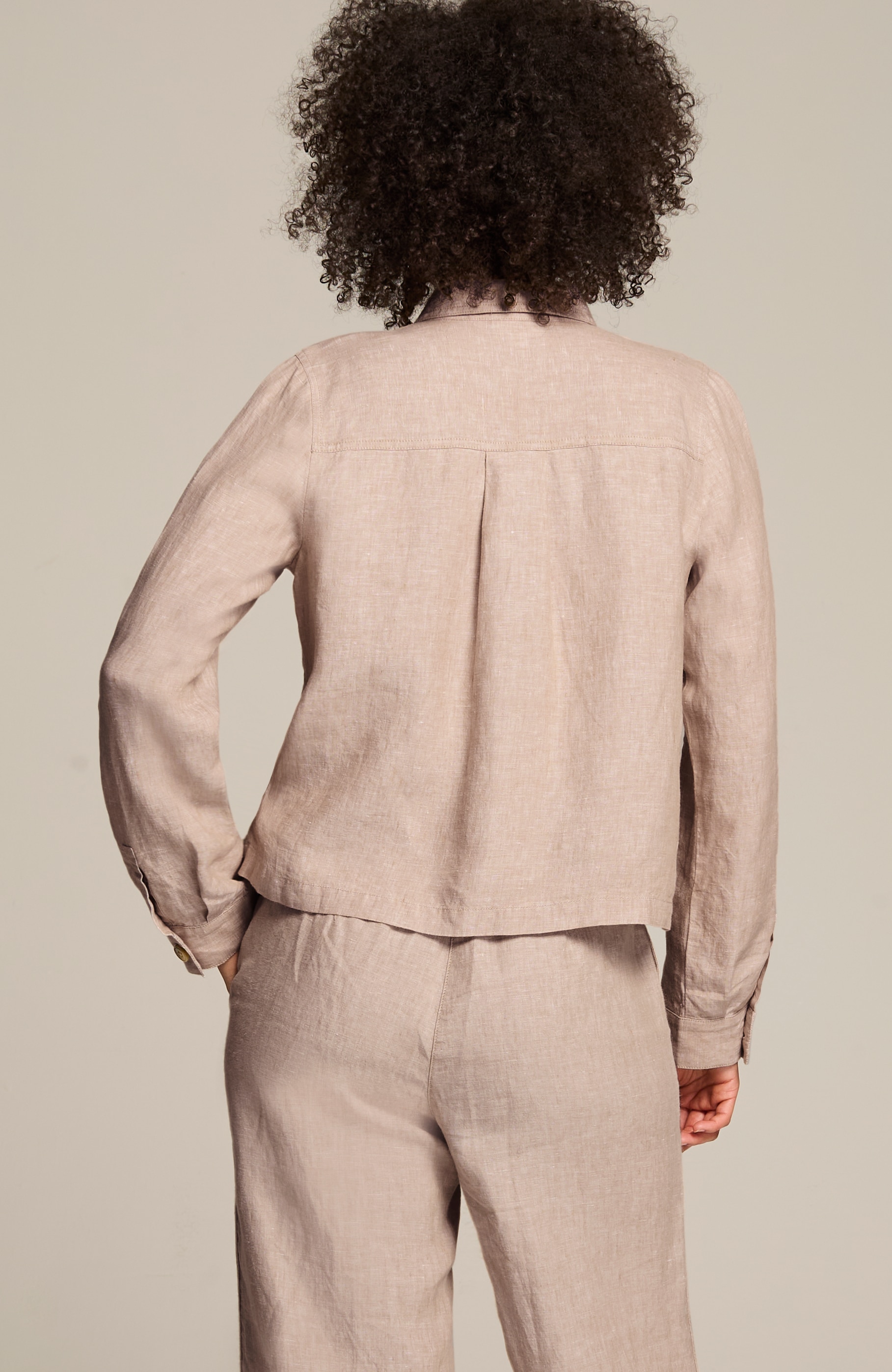 LINEN BUTTON-FRONT JACKET | JJill