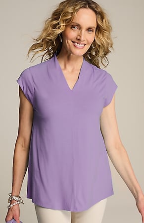 Image for Wearever Slub-Knit Cap-Sleeve Top
