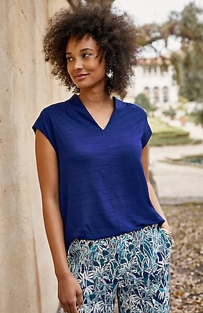 Image for Wearever Slub-Knit Cap-Sleeve Top