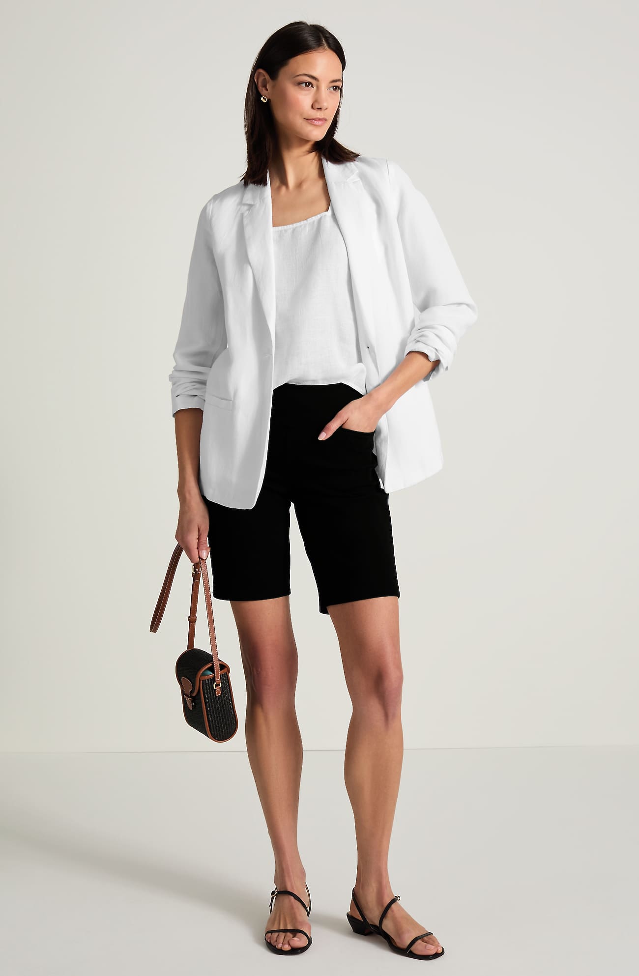 Jjill Tall Wearever Smooth-fit Knit Jean City Shorts Pants In Black