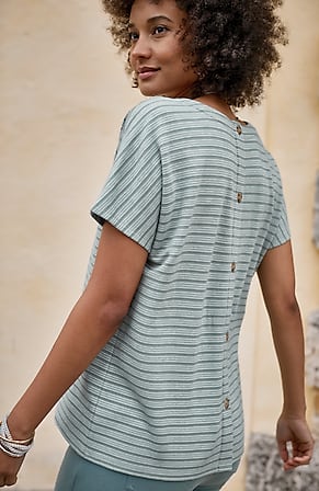 Image for Wearever Textured Button-Back Top