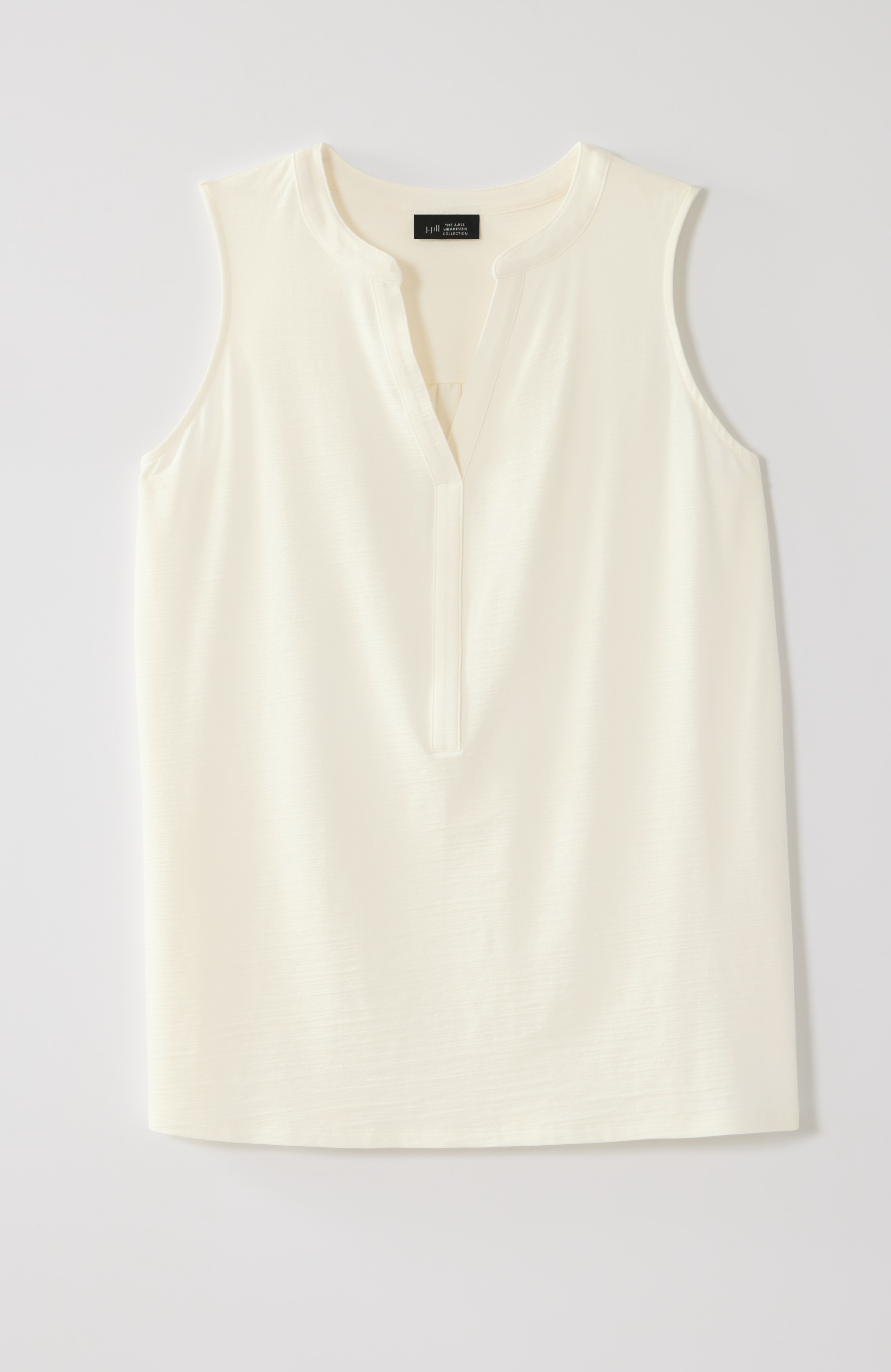 wearever slub-knit split-neck tank