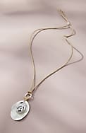 silvertone mixed-finish pendant necklace