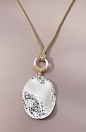 silvertone mixed-finish pendant necklace