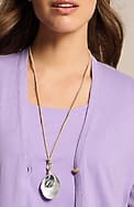 silvertone mixed-finish pendant necklace