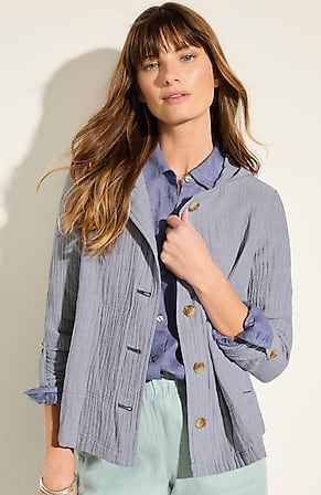 Image for Cotton-Gauze Hooded Jacket