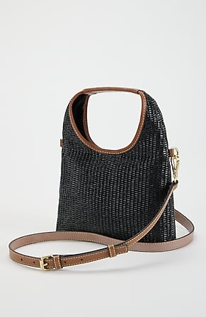 Image for Straw & Leather Convertible Crossbody