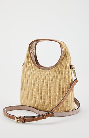 Image for Straw & Leather Convertible Crossbody